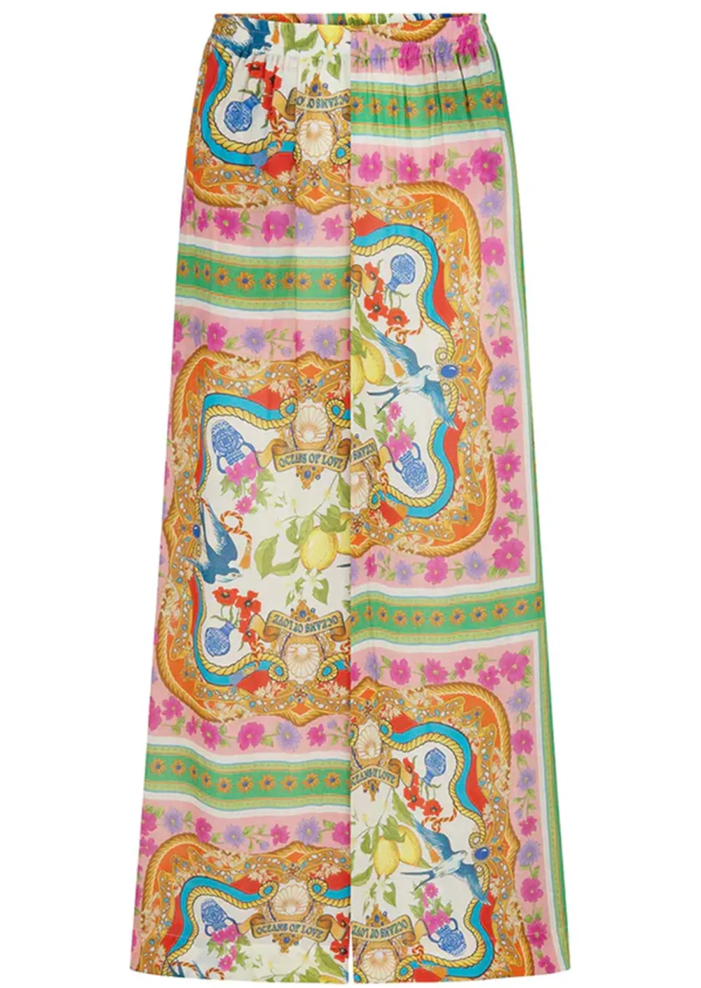 PRINTED ELASTIC WAIST PANTS