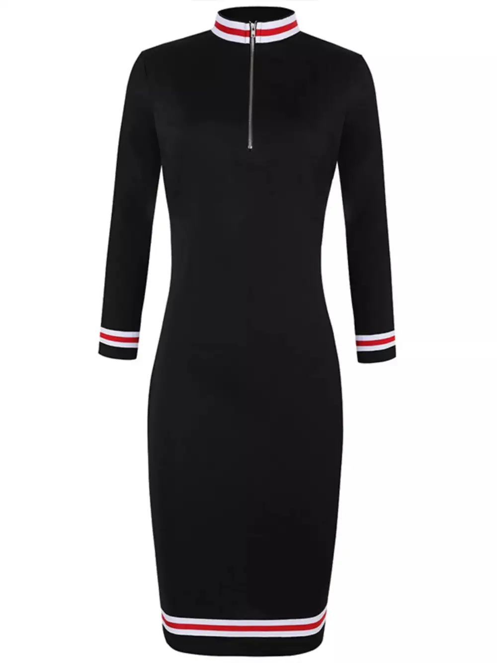 Striped Long Sleeve Midi Dress