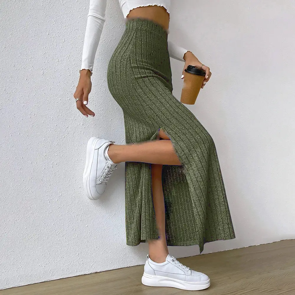 Knitted A-Line Bodycon Skirt