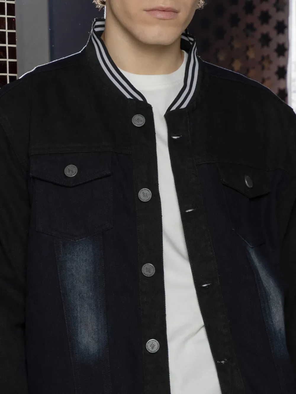 Denim Inspired Varsity Jacket