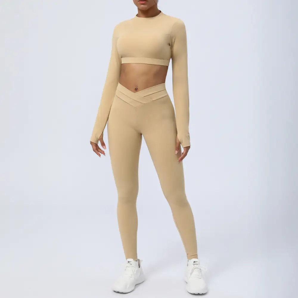 Seamless Backless Top and Leggings Active Set