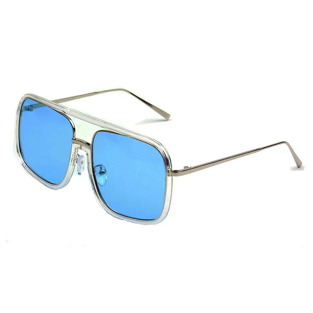 Fabric Woven Square Frame Sunglasses