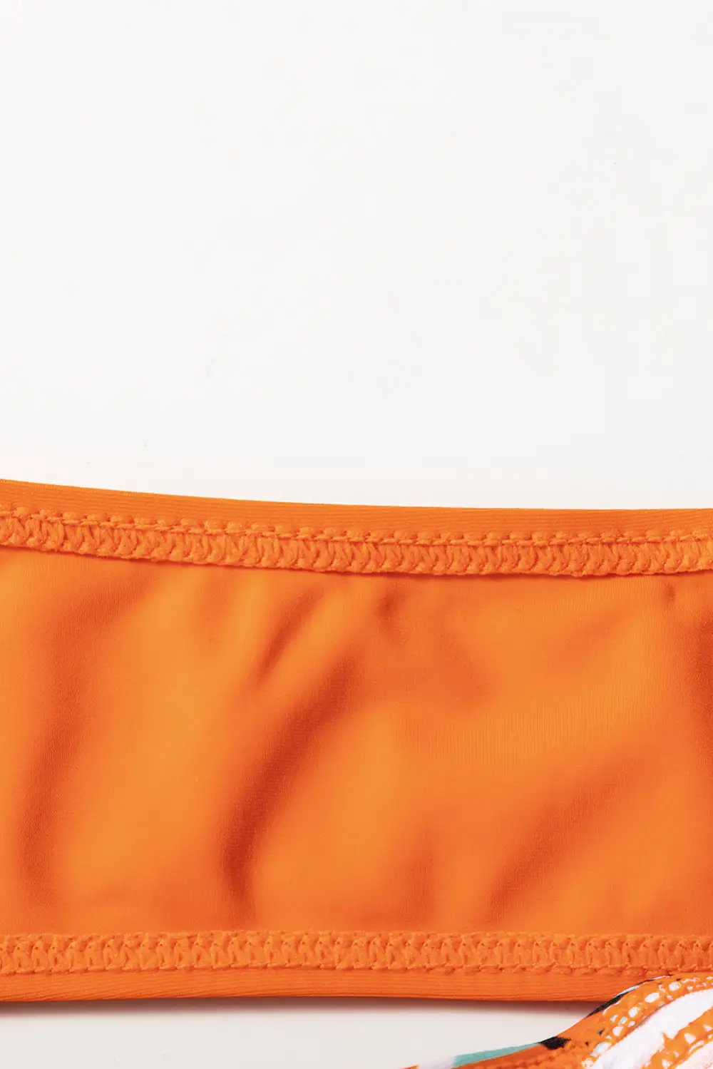 Tropical Contrast Trim Bikini Swim Set
