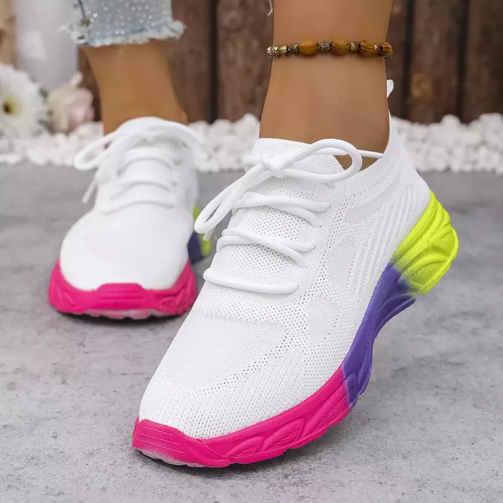 Lace-Up Round Toe Sneakers