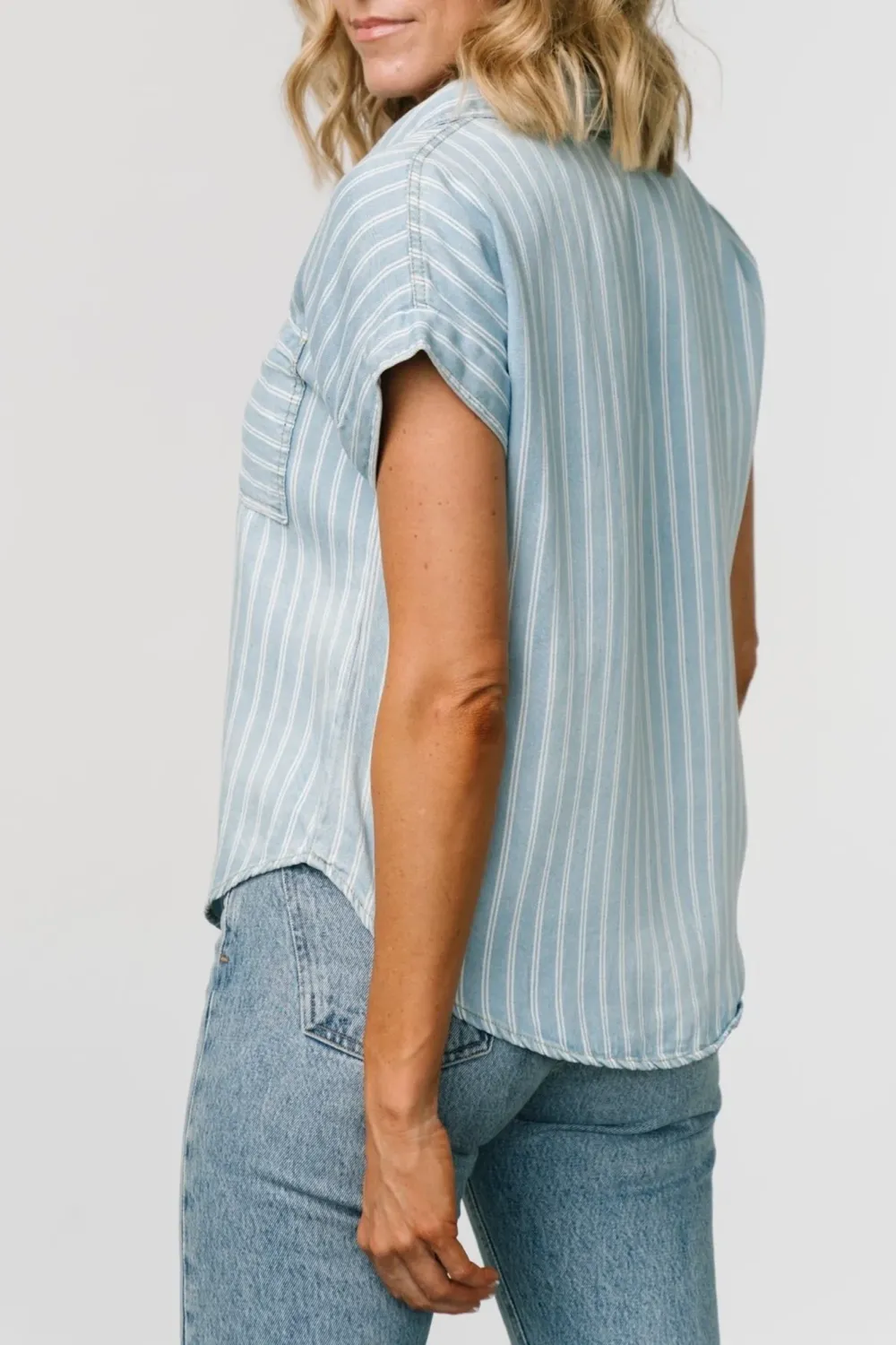 Denim Blue Commuting Versatile Button Shirt