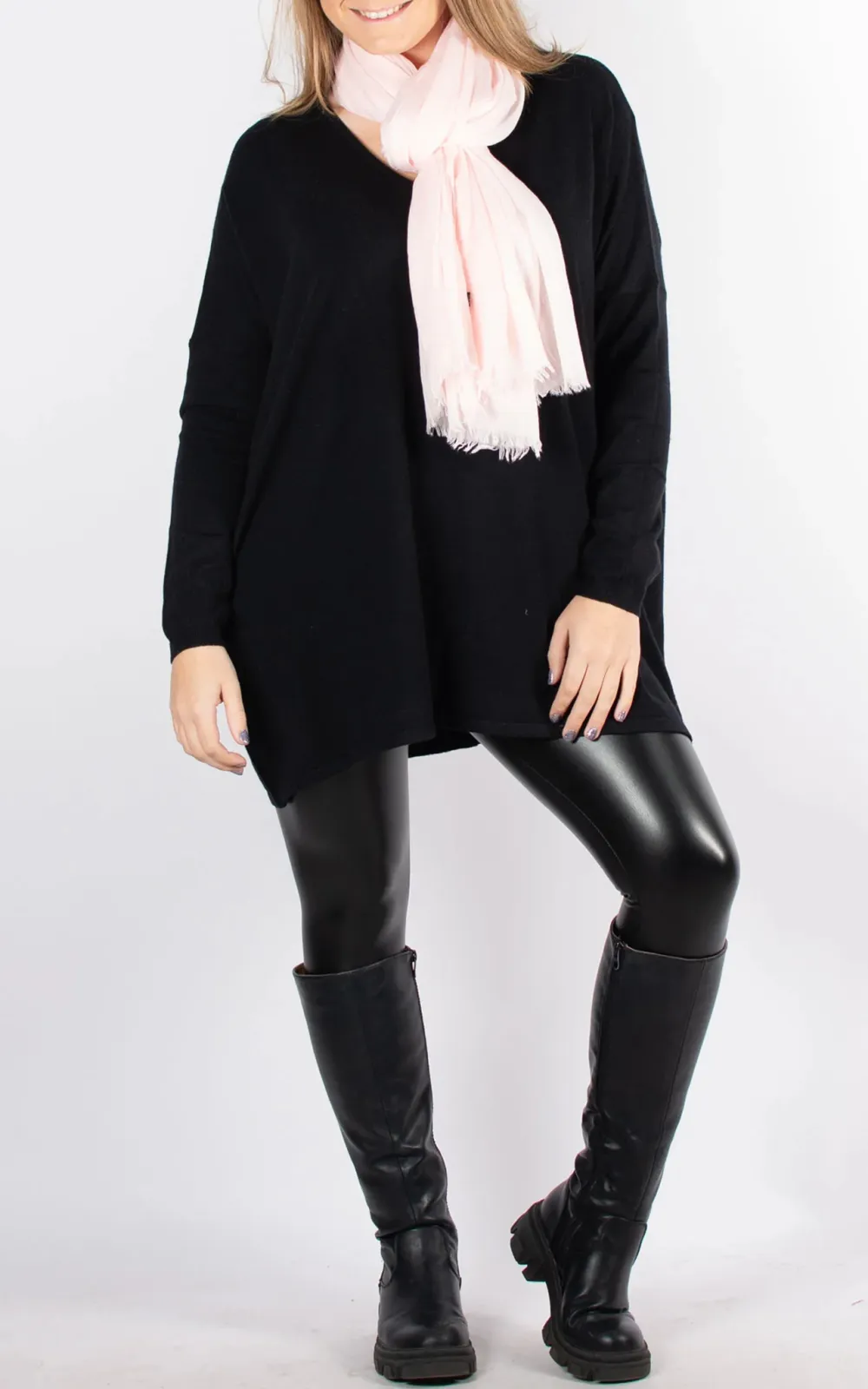 Breathable Cotton Casual Light Pink Scarf