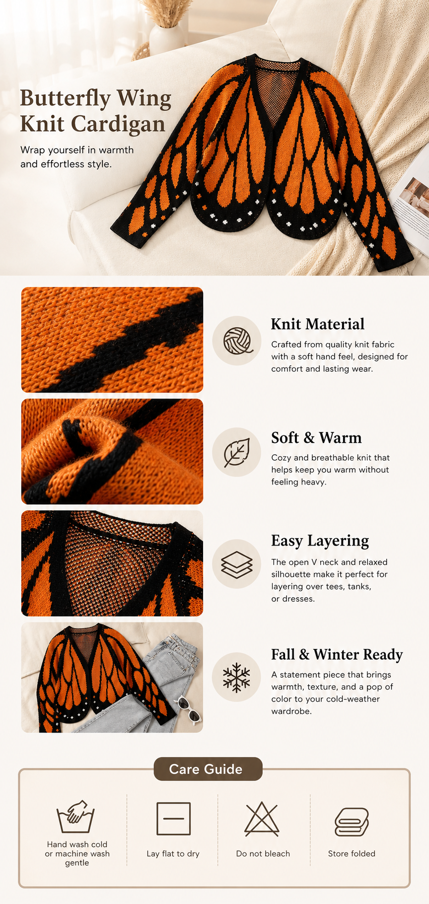 Butterfly Wing Knit Cardigan Styling Ideas