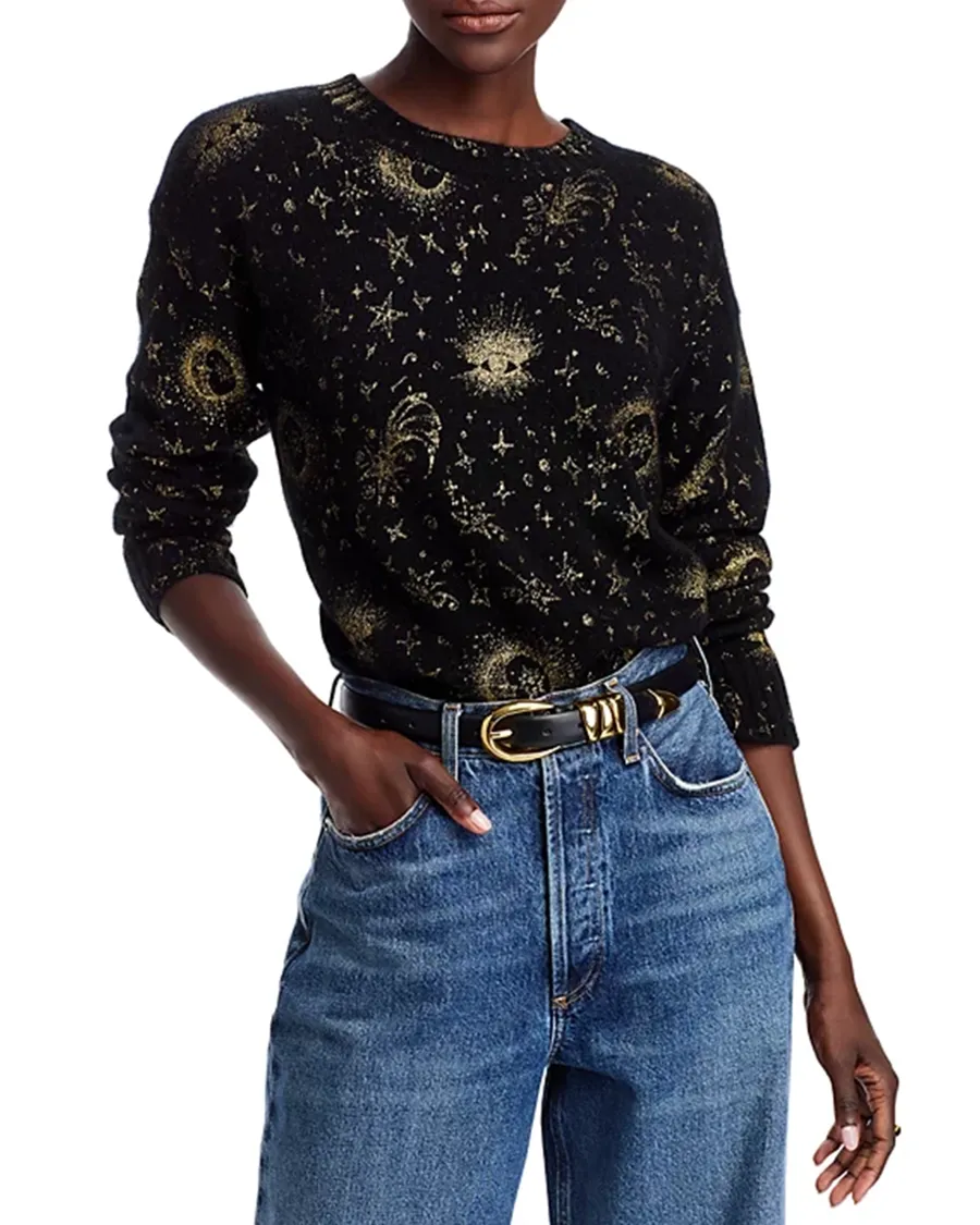 Long Sleeve Cashmere Astrological Crewneck Sweater