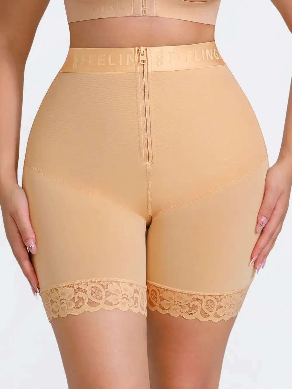 Front Zip Shaping Shorts