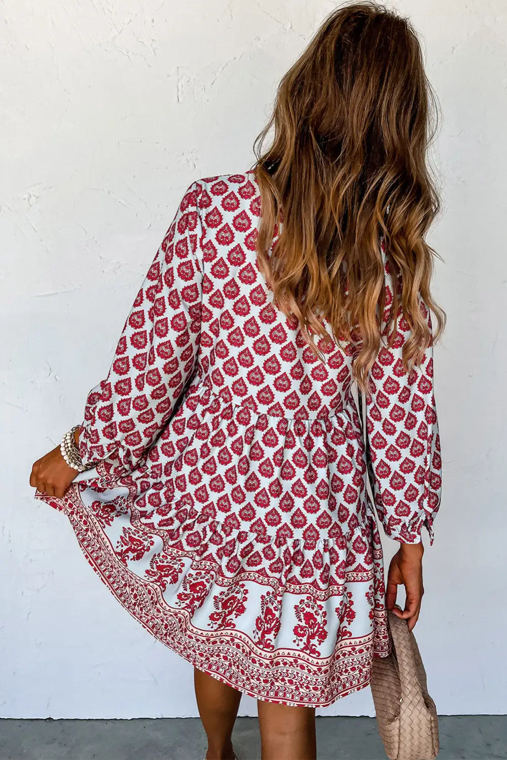 Wearable Tie Detail Puff Sleeve Mini Dress