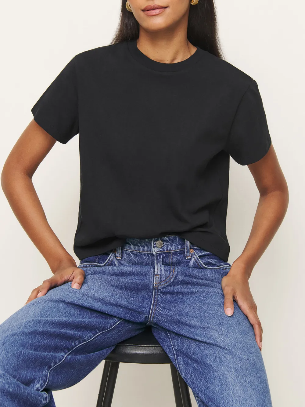 Solid Color Crew Neck T-Shirt