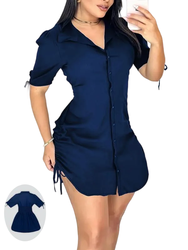 8PACK-Women'S Sexy V Neck Shirtwaist Mini Dress
