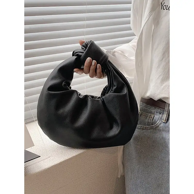 Bowknot Pleated Solid Handbag Accessories
