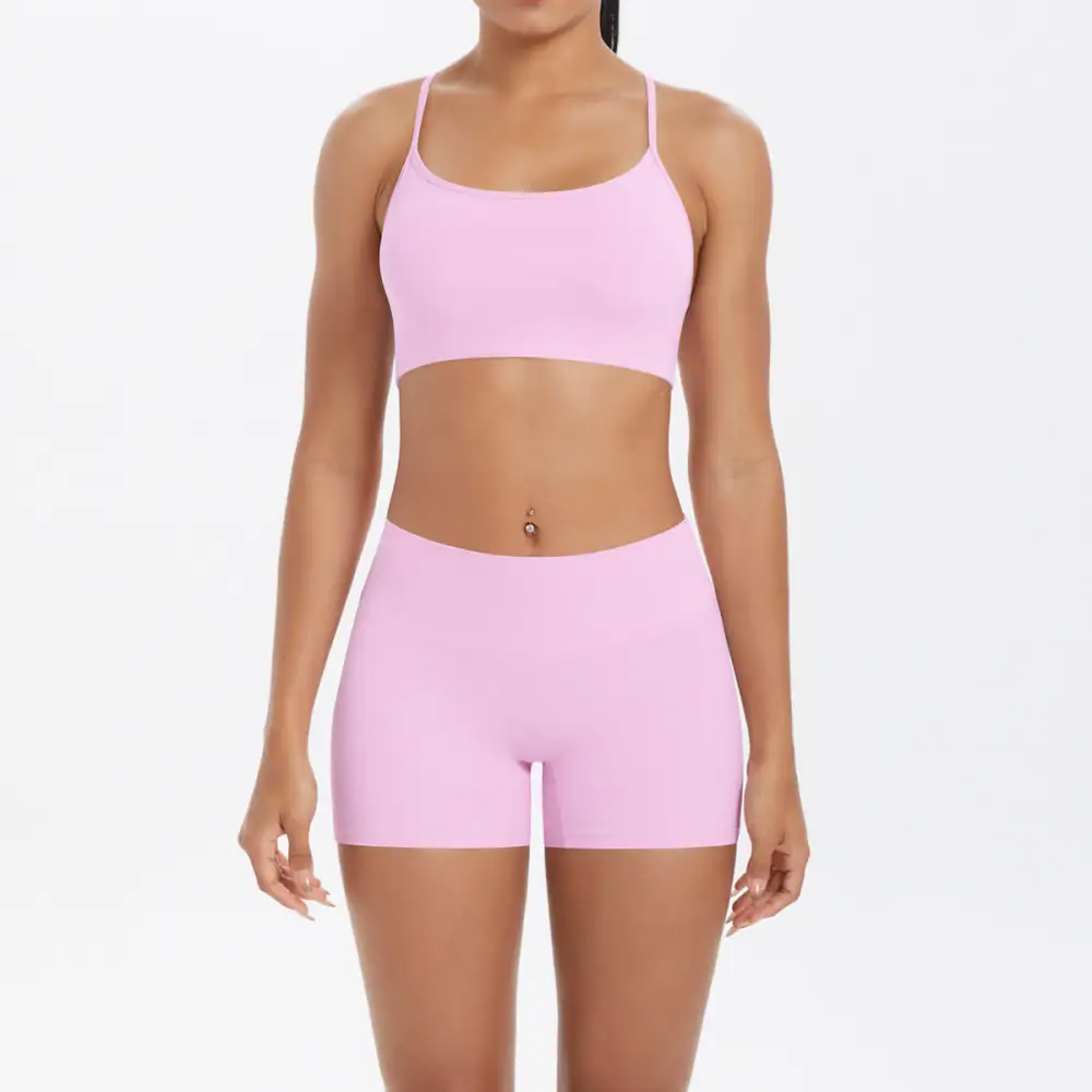 Backless Sleeveless Two-Piece Top and Shorts Active Set