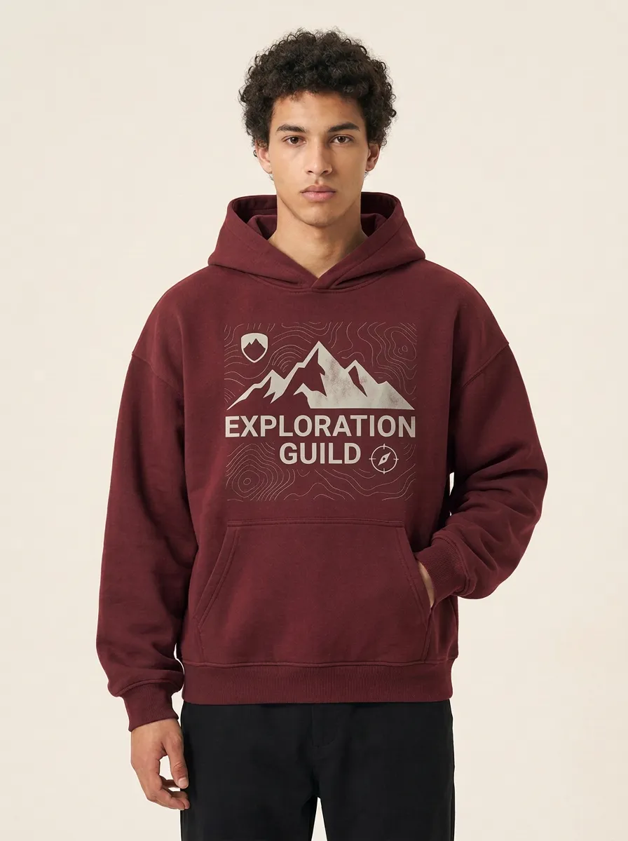 Men's Explorer Mountain Topographic Graphic Hoodie