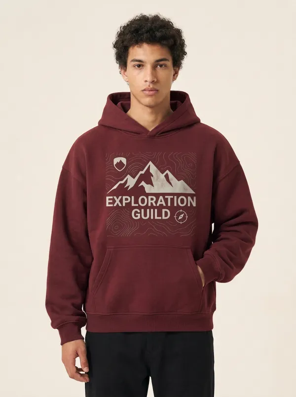 Men's Explorer Mountain Topographic Graphic Hoodie