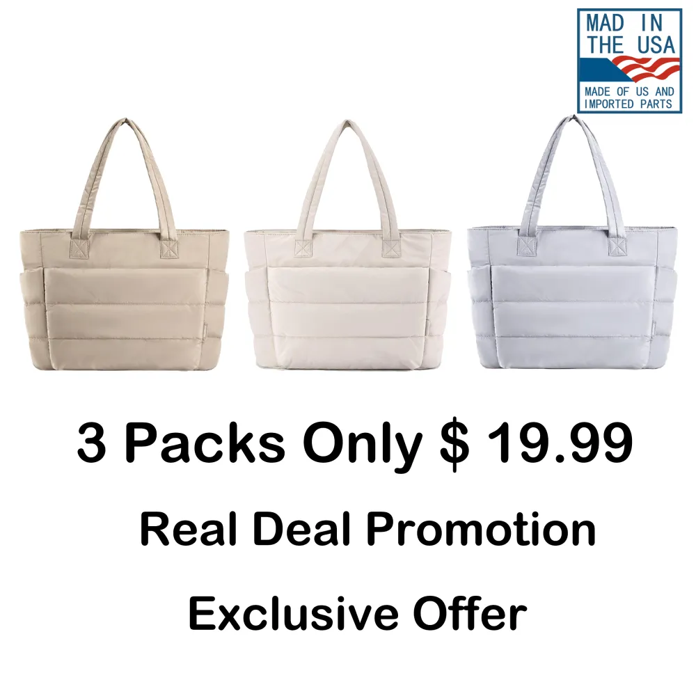 👜✨ 🔥 Fall Sale – 40% OFF! 🔥 Lightweight Puffy Tote Bag with Compartments for Women Soft. Spacious. Stylish.