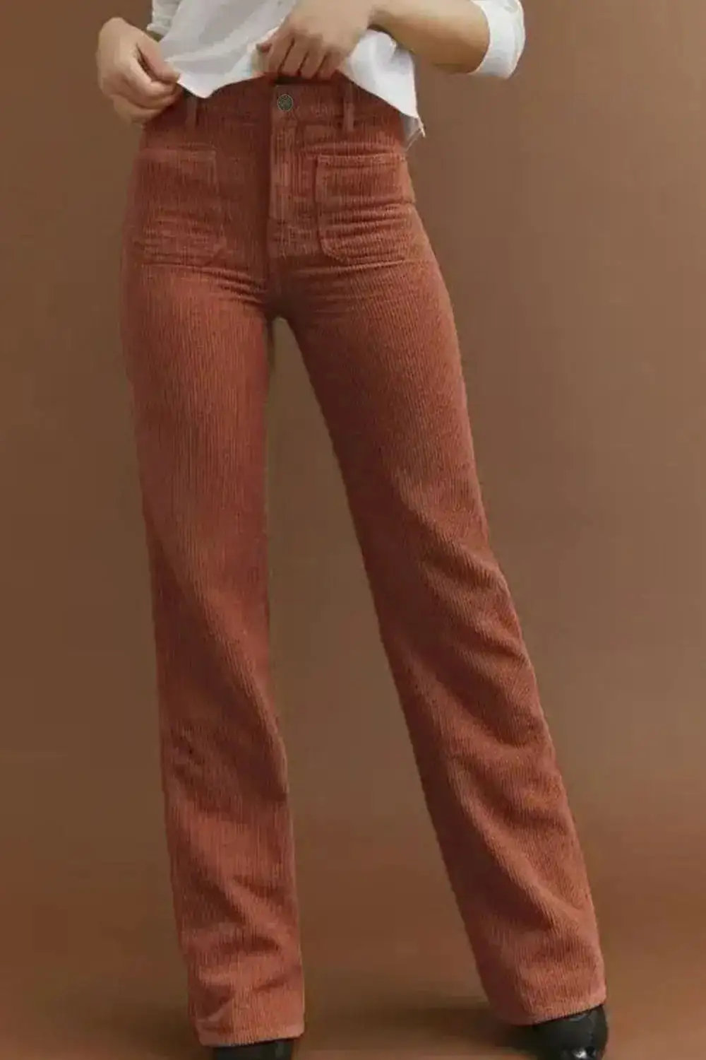 Lightweight High Waist Pocket Detail Pants