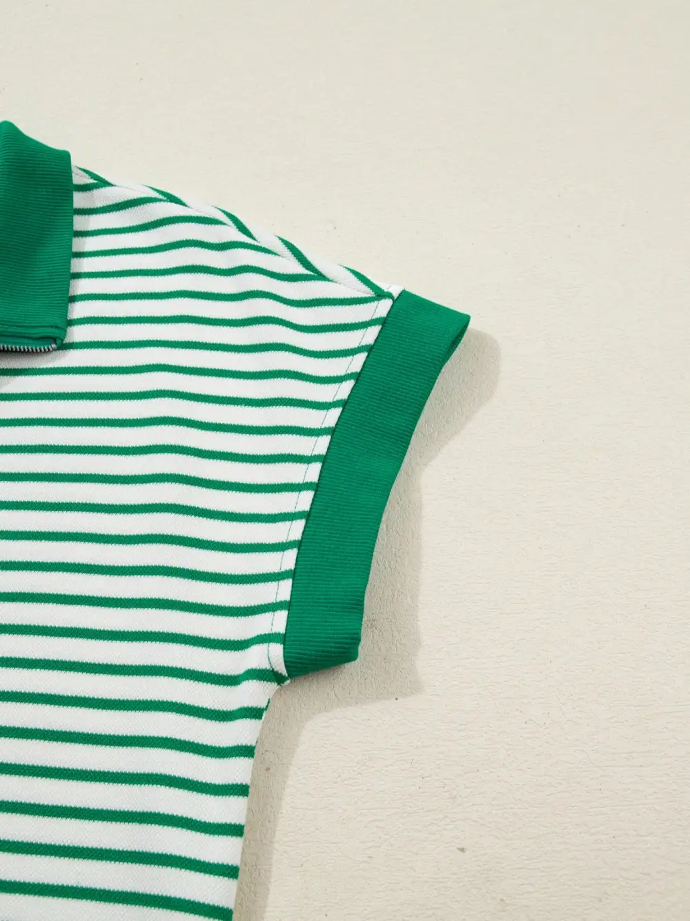Striped Zip Front Pocketed Shirt Dress