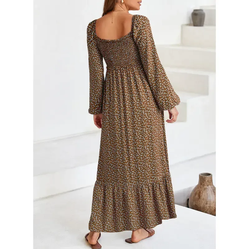 🔥Women's Bohemian FloralLong-Sleeve Dress