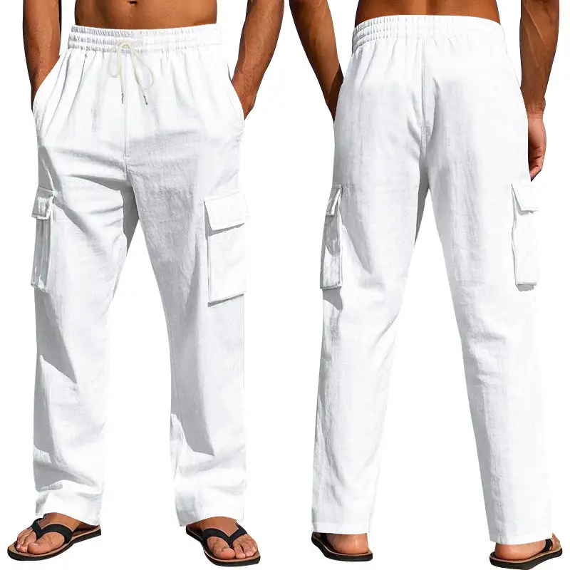 Men's Cargo Pants with Elastic Waistband and Practical Pockets