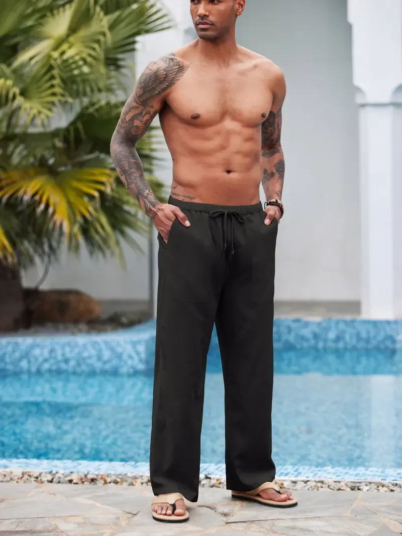 ⏰Hot Sale-Men's Linen-Cotton Blend Casual Trousers🔥8-Pack - All Colors Included