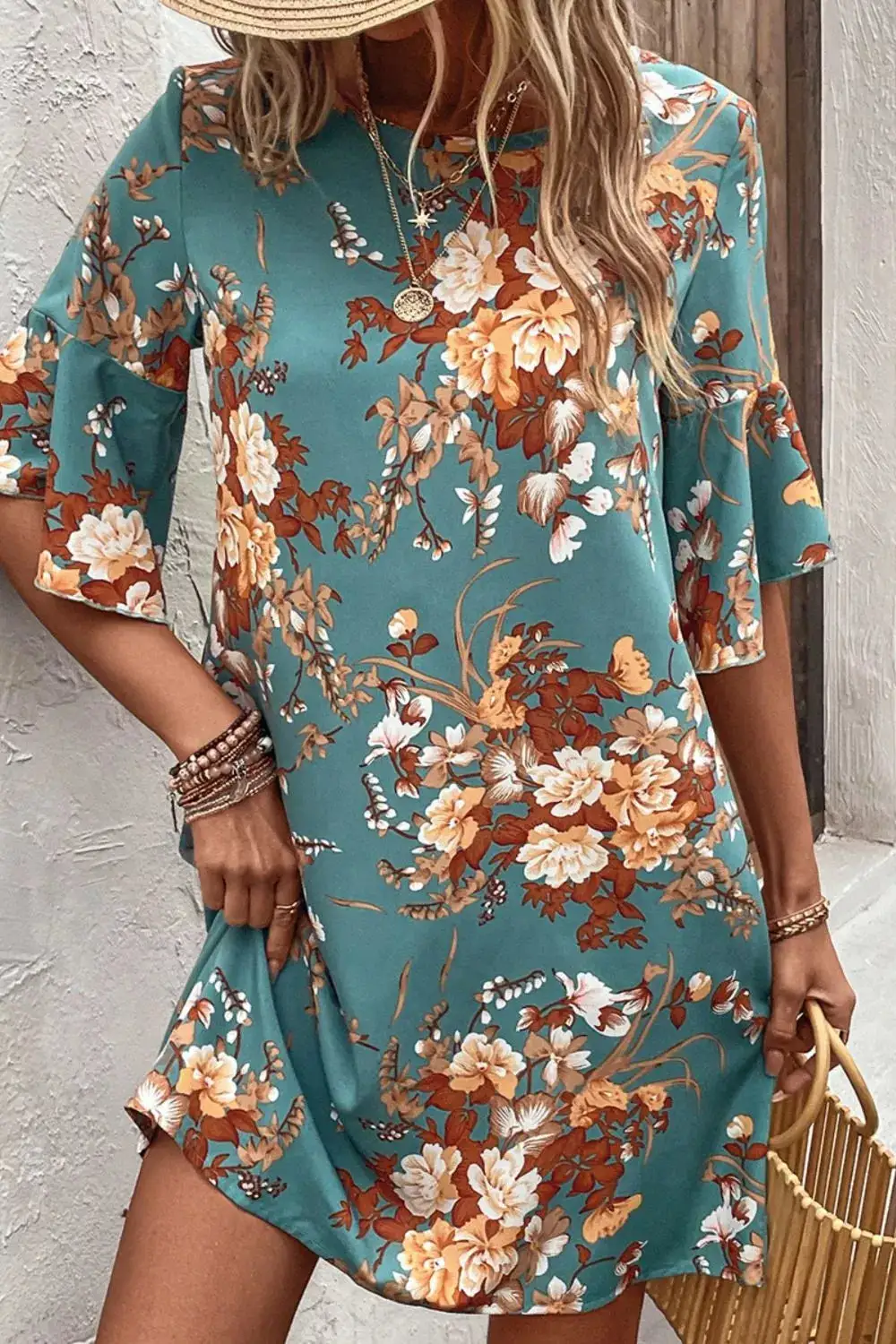 Balanced Detail Floral Printed Dress