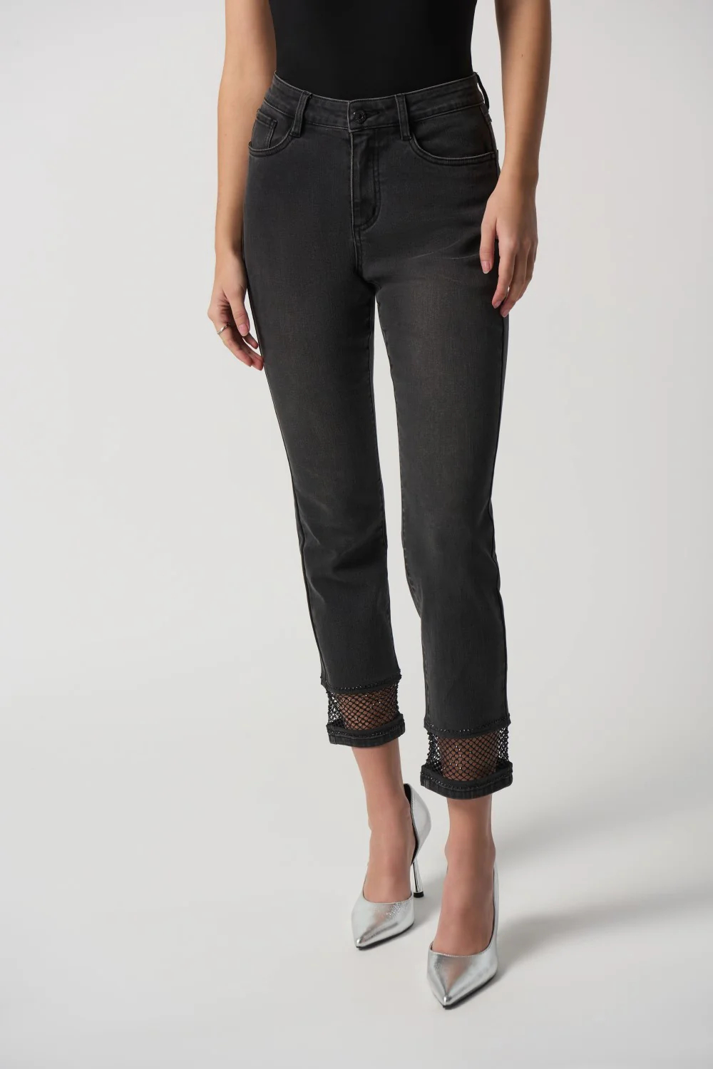 Black Distressed Ankle Jeans