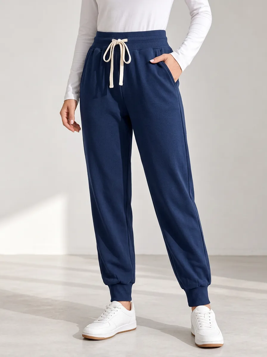 Women's Casual Navy Joggers