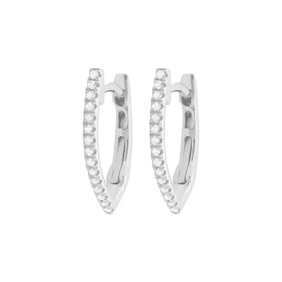 Refined Textured Gem Detail Huggie Earrings