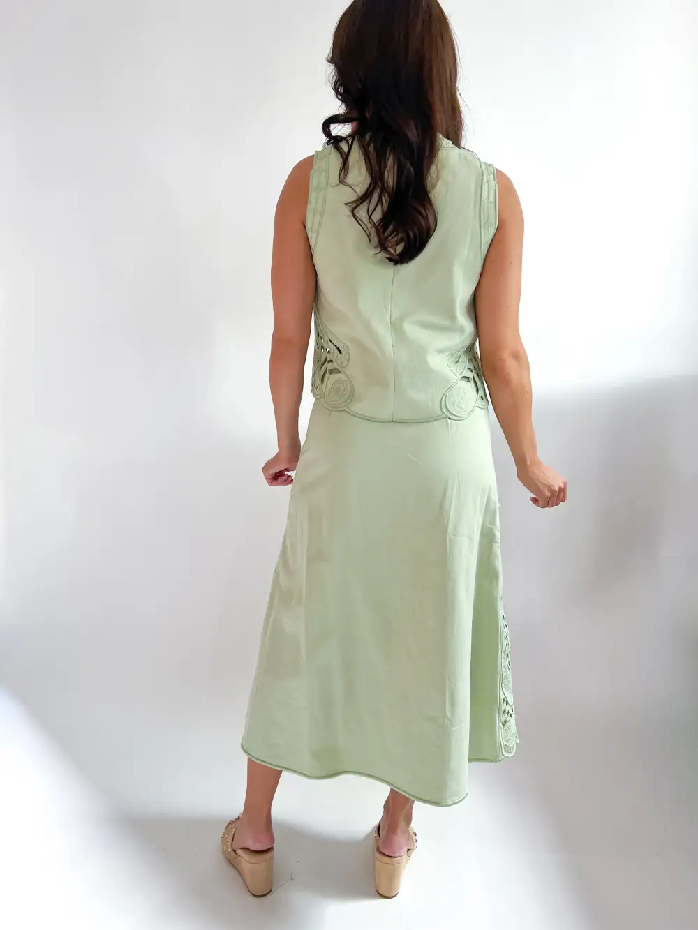 Textured Top And Skirt Set