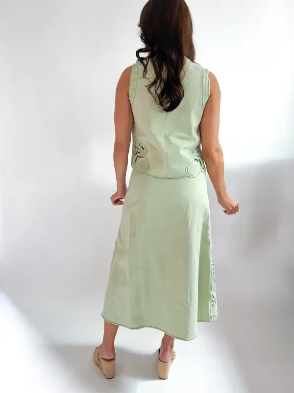 Textured Top And Skirt Set