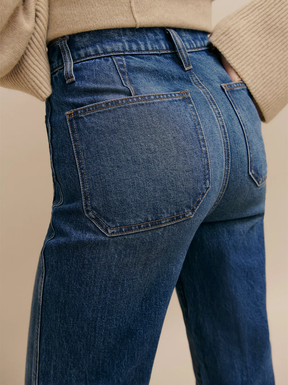 High Rise Flared Leg Denim Jeans