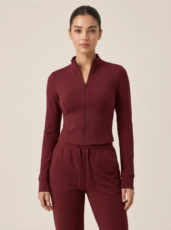Women's Sage Green Zip-Up Jacket & Straight-Leg Pant Set