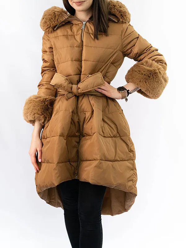 Ladies fleece winter jacket brown