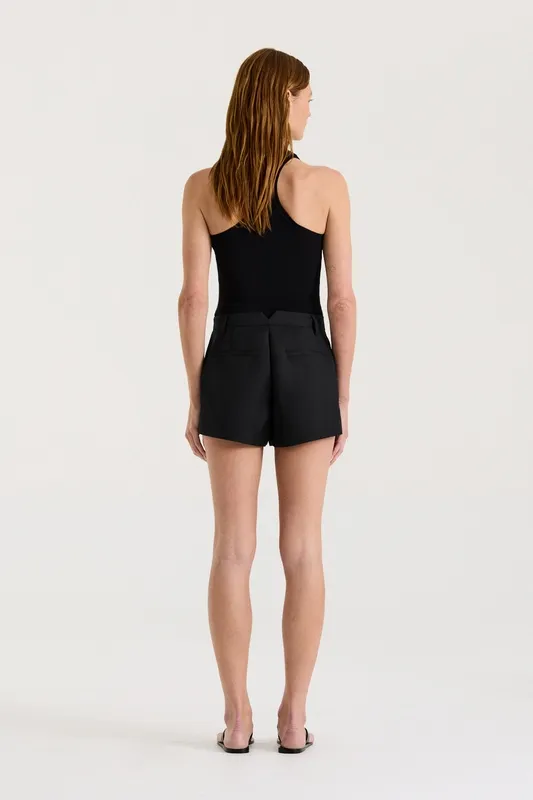 Black Tailored Micro Shorts