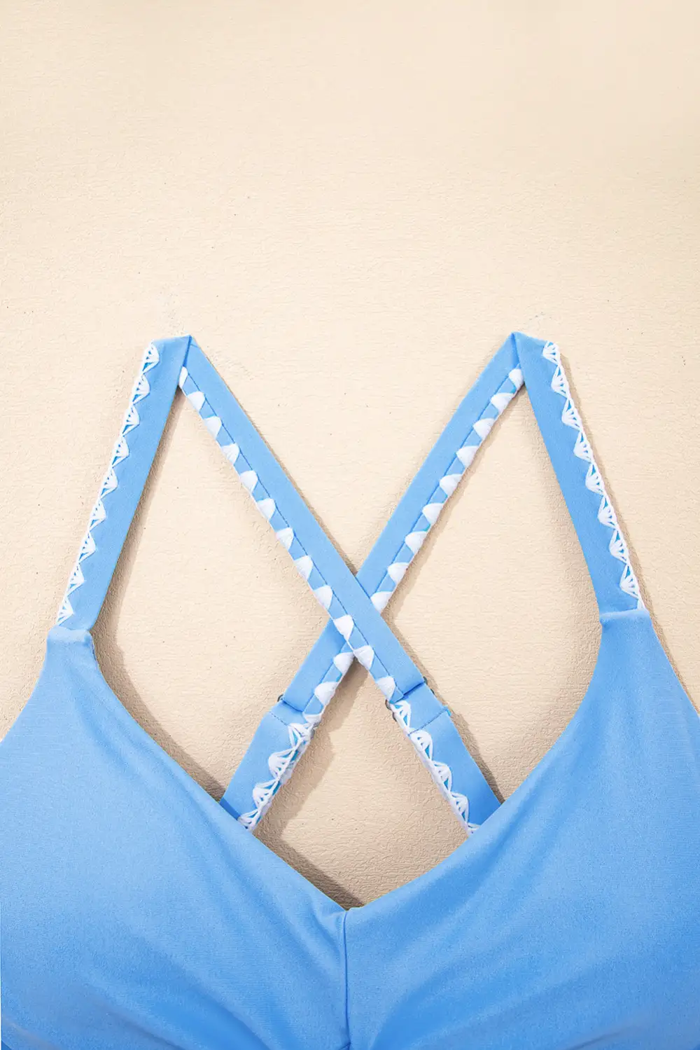 Ric Rac Trim Contrasted One Piece Swimsuit