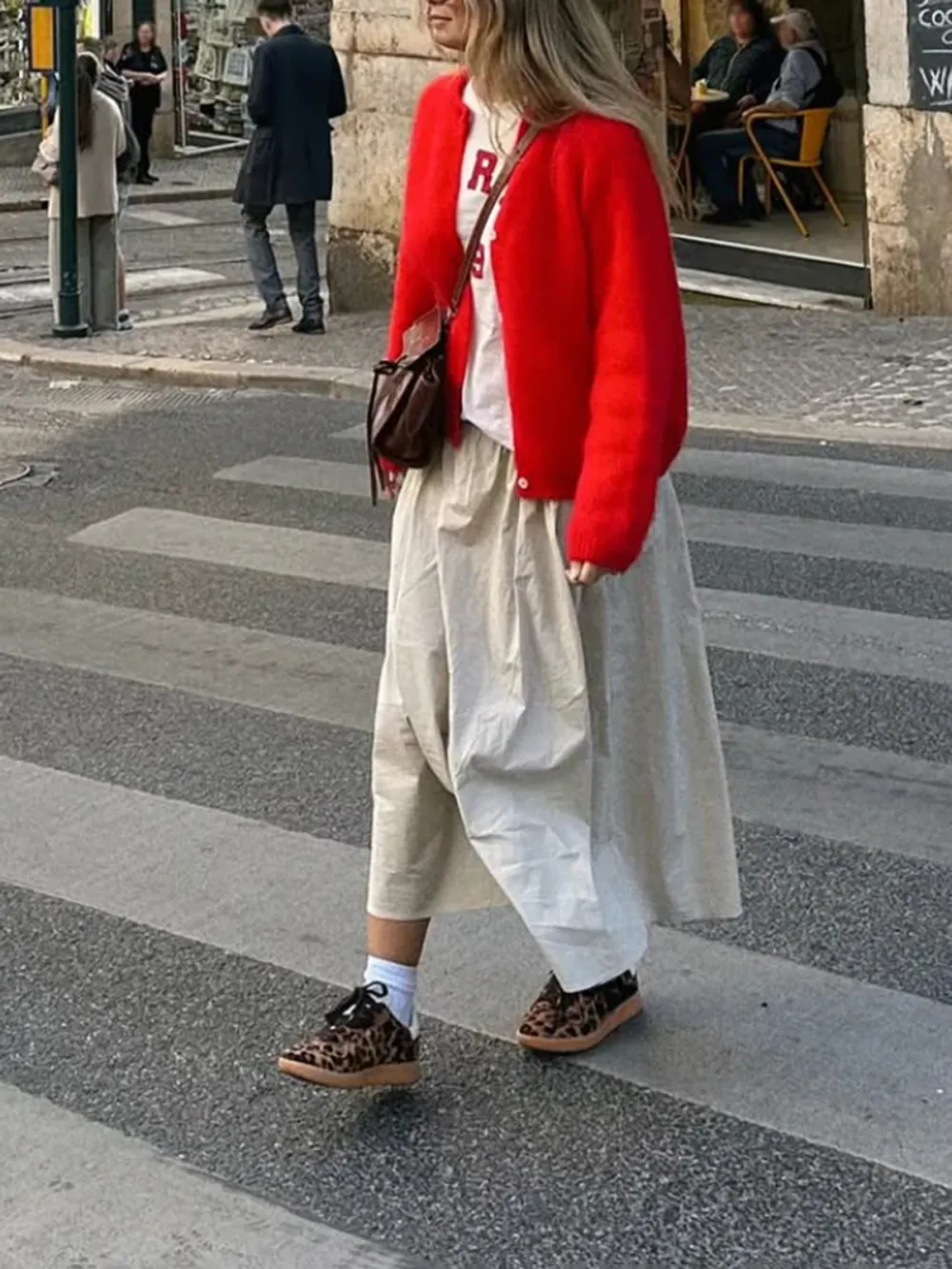 Casual Style Cardigan Red