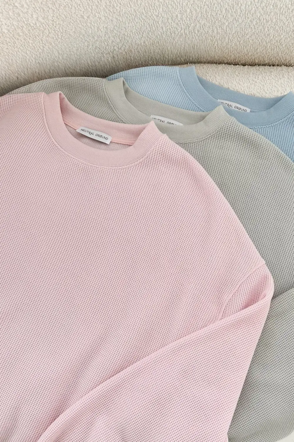 Neat Finish Waffle Knit Sweatshirt