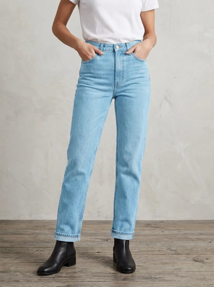 Polished High-Rise Classic Women's Straight-Leg Jeans