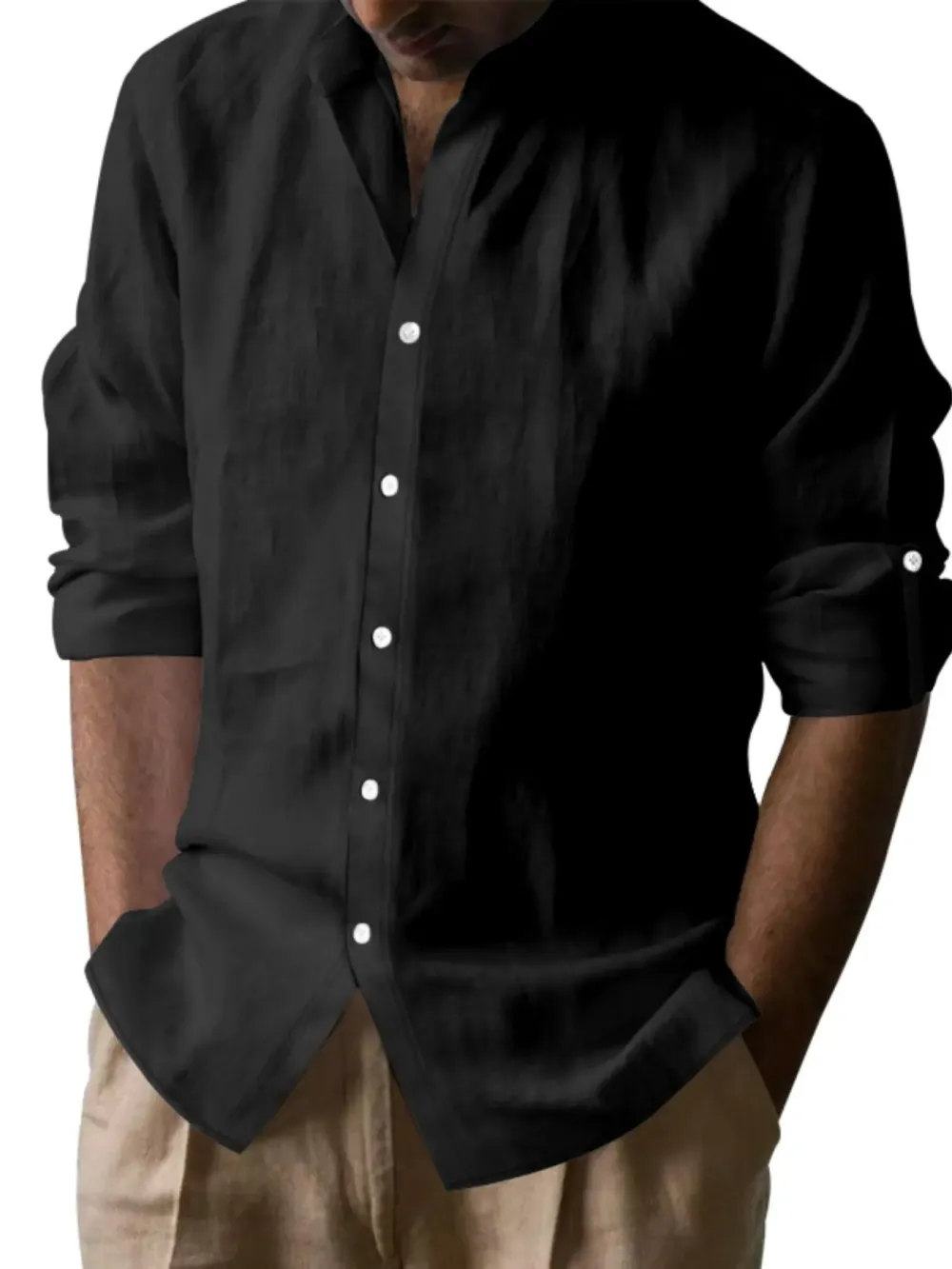 8-Pack Men's Casual Linen Blend Shirts Set