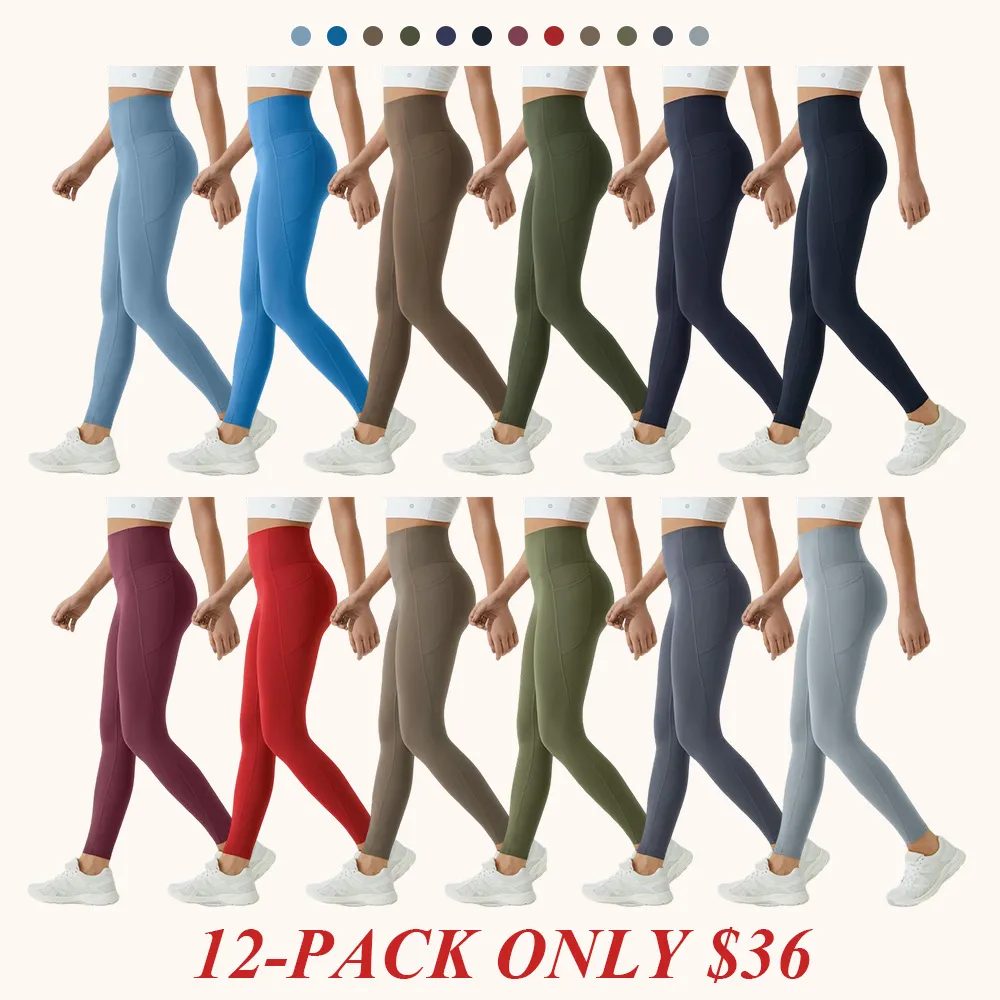 High Waisted Tummy Control Side Pocket Shaping Training Leggings – 🔥 40% OFF Today Only!