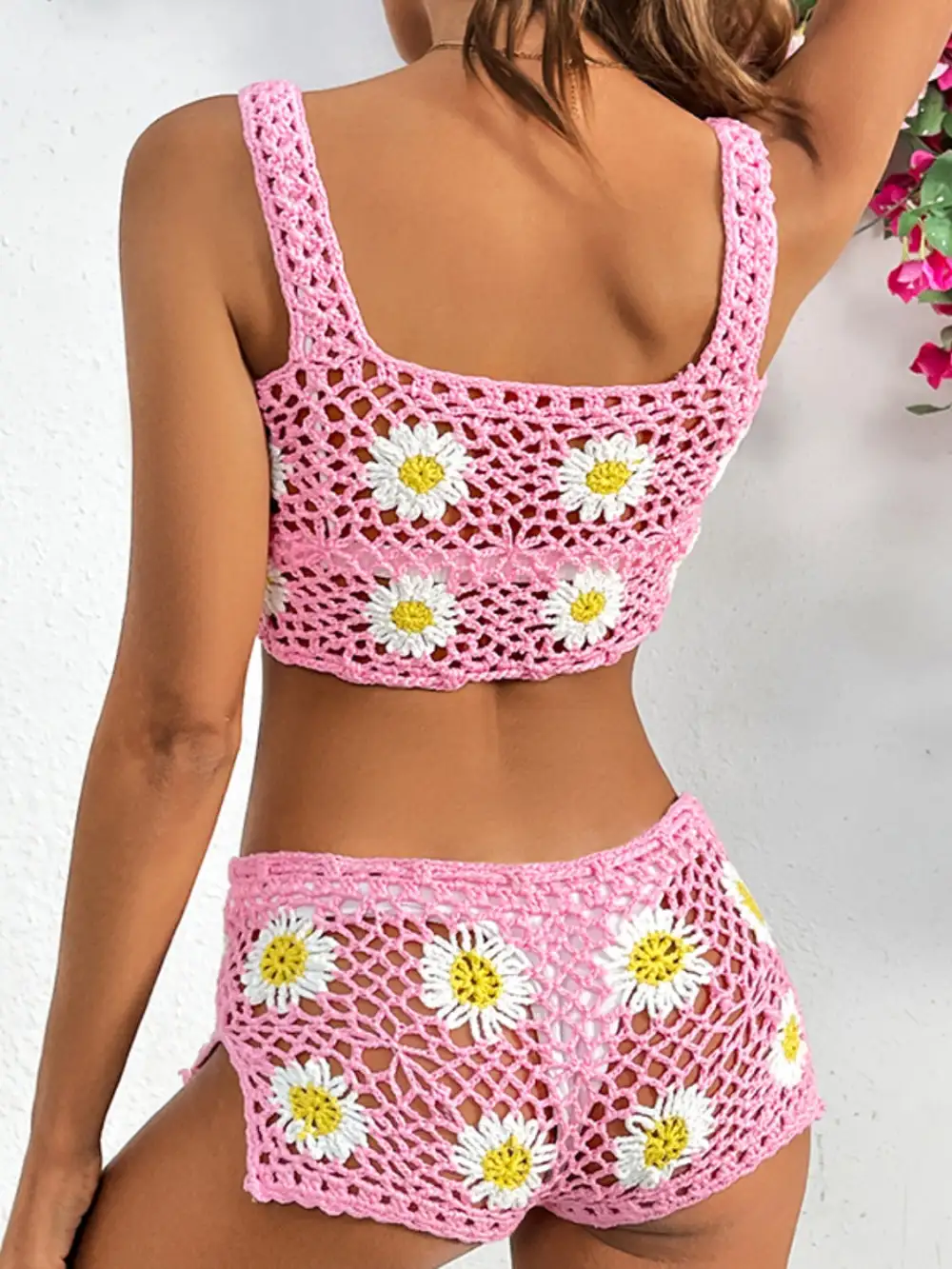 Flower Panel Detail Wide Strap Two Accessory