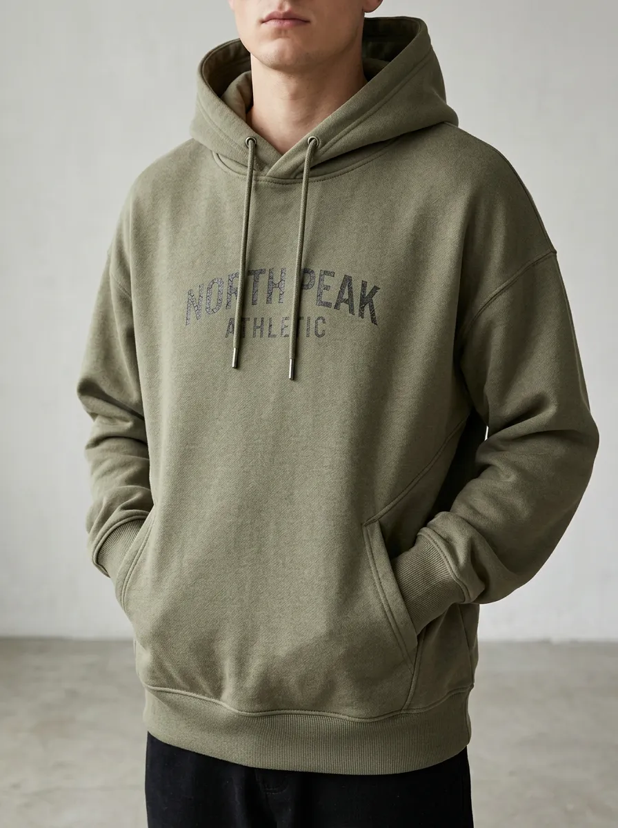 Men's North Peak Athletic Typography Printed Hoodie