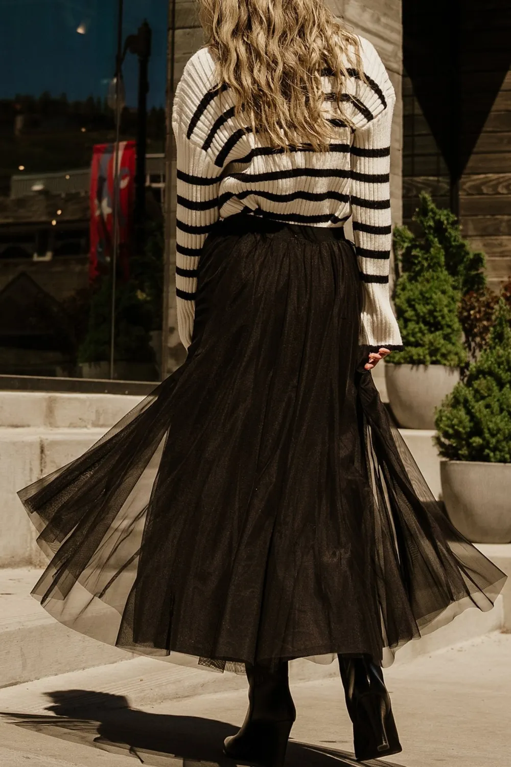 Minimalist High-Waisted Temperament Tulle Skirt