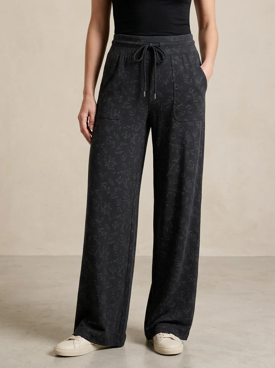 Classic Wide-Leg Floral Printed Women's Wide-Leg Pants
