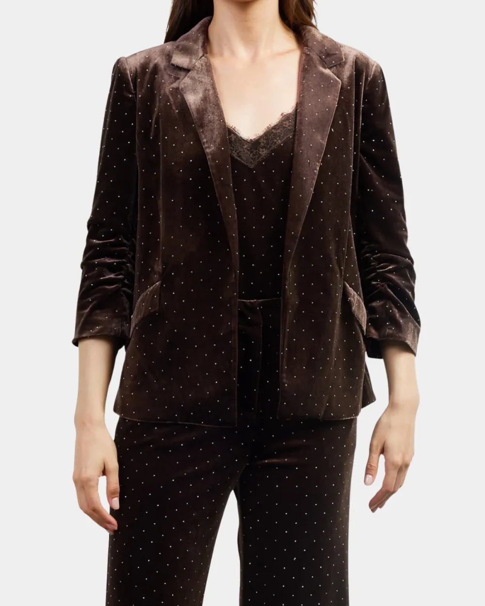 Rhinestone Velvet Blazer