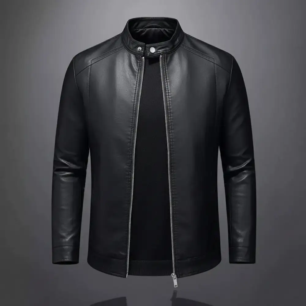 Western Inspired Leather Biker Motorcycle Jacket
