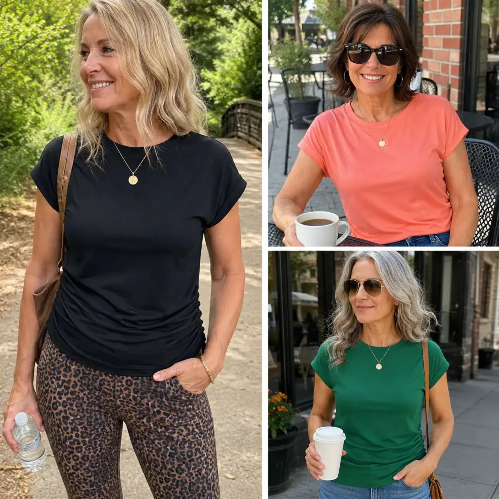 Women's Summer Tops Short Sleeve Shirts Crew Neck T Shirts