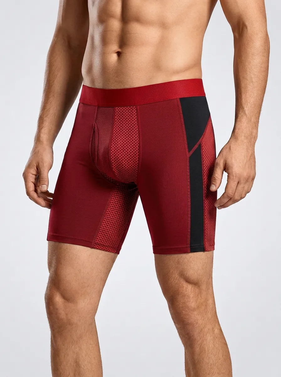 Men's Performance Geometric Pattern Printed Boxer Briefs